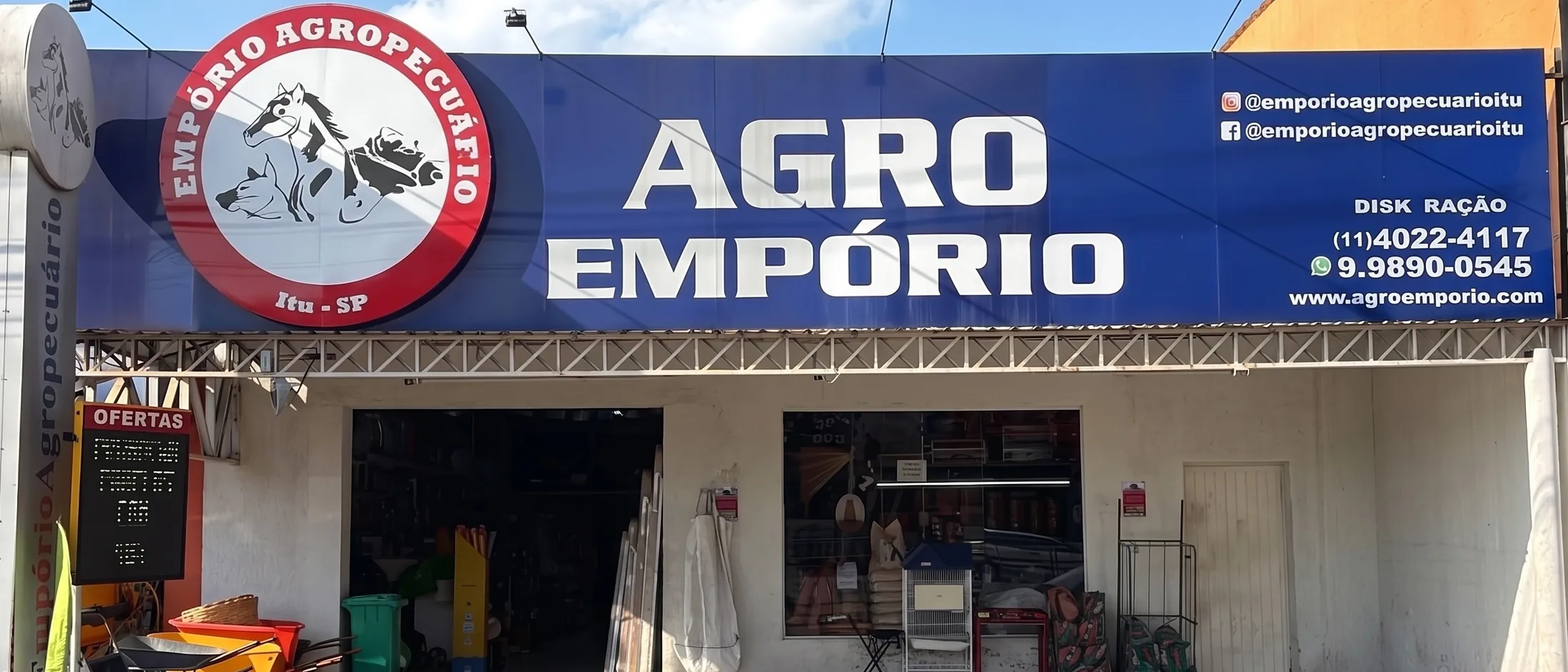 Fachada do Empório Agropecuário na Av. Dr. Octaviano Pereira Mendes, em Itu
